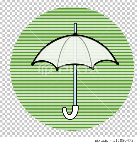 Illustration of an umbrella with a circular frame Illustration of an umbrella with a circular frame 115880472