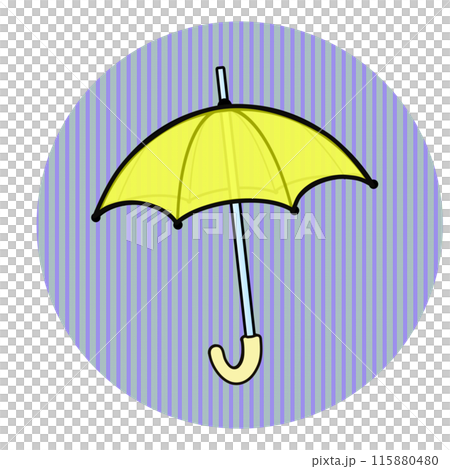 Illustration of an umbrella with a circular frame Illustration of an umbrella with a circular frame 115880480