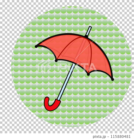 Illustration of an umbrella with a circular frame Illustration of an umbrella with a circular frame 115880481