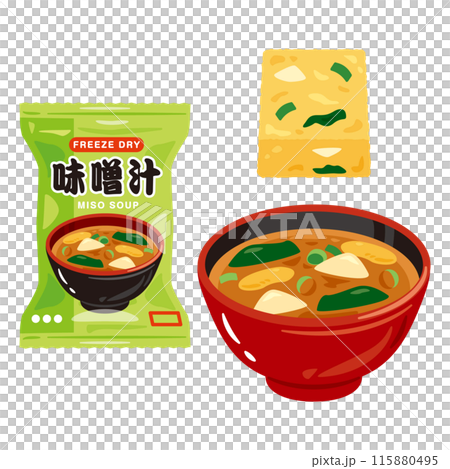 Freeze-dried miso soup 115880495