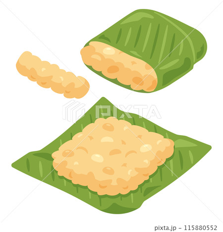 バナナの葉に包まれたテンペ 115880552