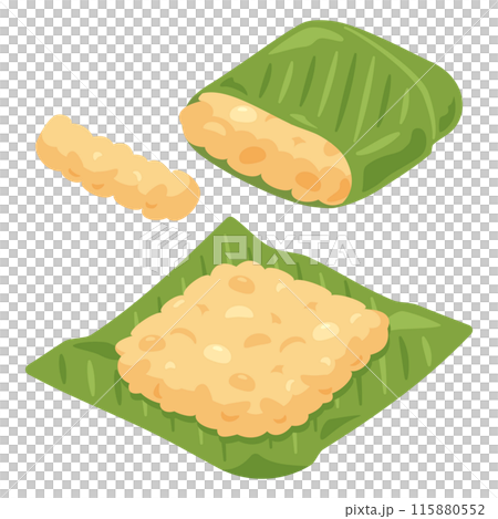 Tempeh wrapped in banana leaves 115880552