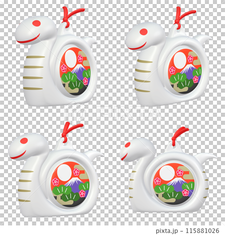 New Year's card illustration material: Zodiac Year of the Snake Snake figurine (1) White cut four-piece set New Year's card illustration material: Zodiac Year of the Snake Snake figurine (1) White cut four-piece set 115881026