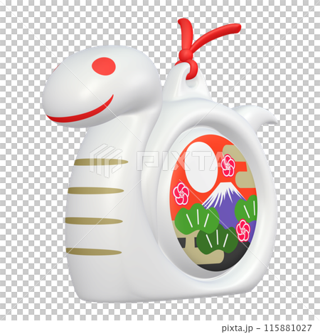 New Year's card illustration material: Zodiac Year of the Snake Snake figurine (1_1) White New Year's card illustration material: Zodiac Year of the Snake Snake figurine (1_1) White 115881027