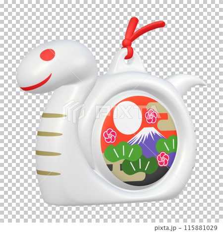 New Year's card illustration material: Zodiac Year of the Snake Snake figurine (1_3) White New Year's card illustration material: Zodiac Year of the Snake Snake figurine (1_3) White 115881029