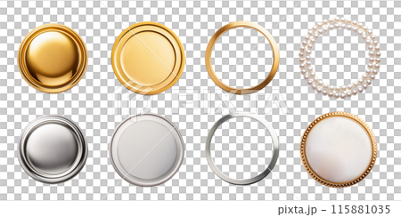 奢華的金、銀、珍珠圓形圖形材料 奢華的金、銀、珍珠圓形圖形材料 115881035