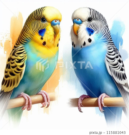 かわいいセキセイインコのイラスト 115881043