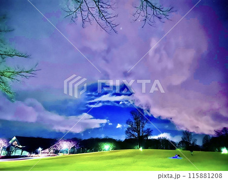 雨上がりの夜の公園 115881208