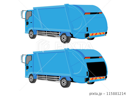 ゴミ収集車の後ろ側を開け閉めする ゴミ収集車の後ろ側を開け閉めする 115881214