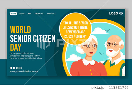 Senior Citizen Day Social Media Landing Page Cartoon Hand Drawn Templates Background Illustration Senior Citizen Day Social Media Landing Page Cartoon Hand Drawn Templates Background Illustration 115881793