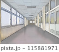 学校の廊下（ペン画に着色） 115881971