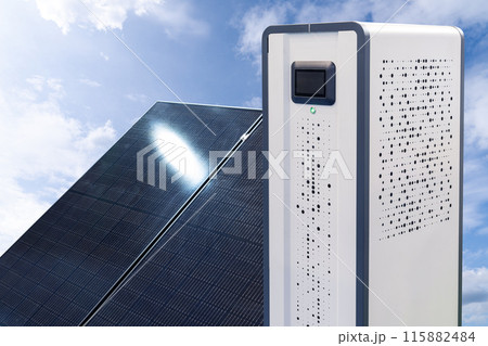 Solar panel with rechargeable energy storage 115882484