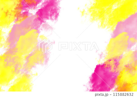 Abstract yellow pink flying smoke on white isolated background. Clouds. Copy space 115882632
