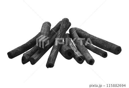 bamboo charcoal isolated on white background 115882694