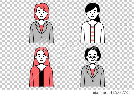 女性のビジネスパーソンのセット（ノーマル） 115882700