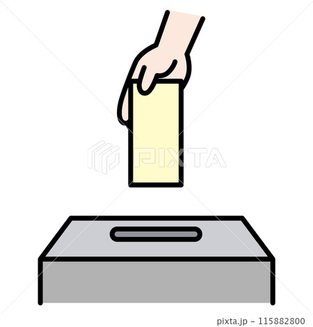 投票箱に投票する様子のベクターイラスト 115882800