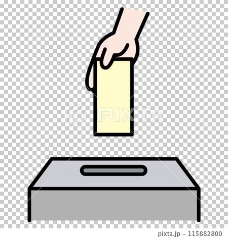 投票箱に投票する様子のベクターイラスト 115882800