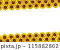 ひまわりが上下に咲いているフレーム 115882862