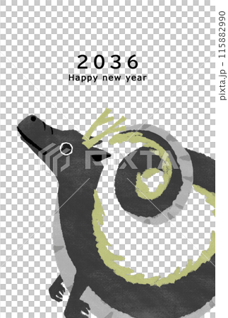 2036 Dragon Year New Year's card template 2036 Dragon Year New Year's card template 115882990