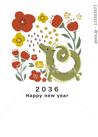 2036年　龍年　年賀状テンプレート 115883071