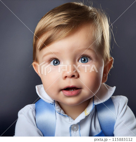 Studio Portrait of Cute Toddler Boy 115883112