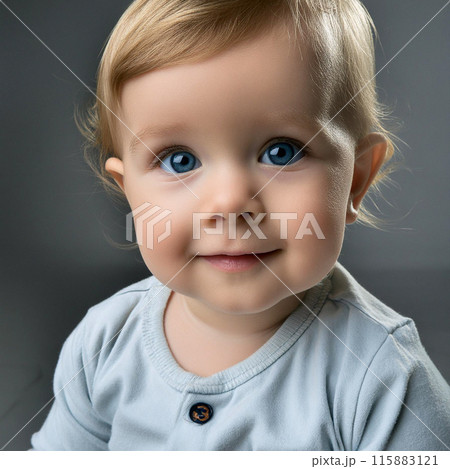 Studio Portrait of Cute Toddler Boy 115883121