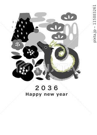 2036年　龍年　年賀状テンプレート 115883261