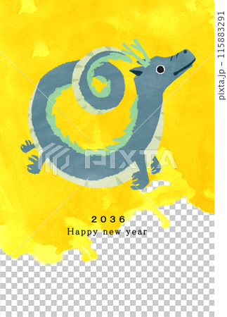 2036年龍年新年賀卡模板 2036年龍年新年賀卡模板 115883291