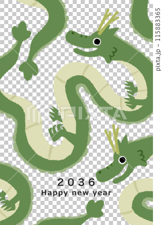 2036年　龍年　年賀状テンプレート 115883365