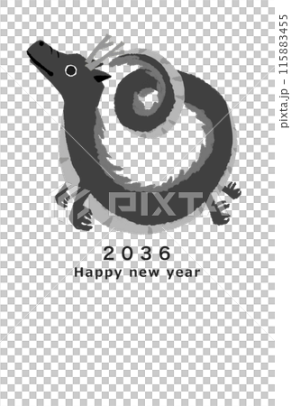2036年 龍年 年賀状テンプレート 2036年 龍年 年賀状テンプレート 115883455