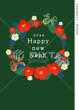 2036年　龍年　年賀状テンプレート 115883614