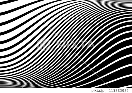 Abstract Halftone Black and White Lines Textured Background. 115883983