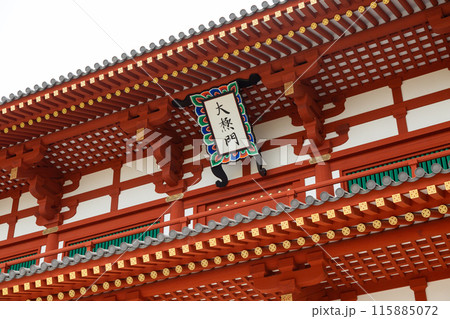 奈良県・平城宮跡の第一次大極殿院大極門 奈良県・平城宮跡の第一次大極殿院大極門 115885072