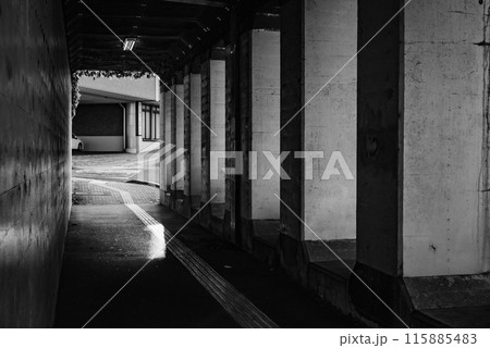 【朝】架道橋下の風景【松本市】 【朝】架道橋下の風景【松本市】 115885483