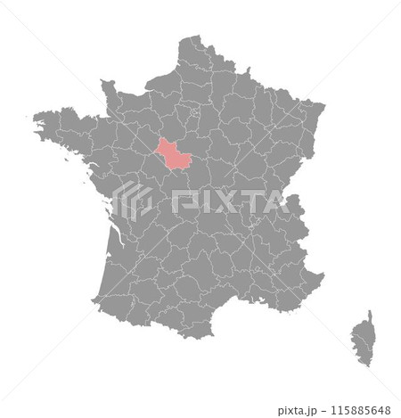 Loir et Cher department map, administrative division of France. Vector illustration. 115885648