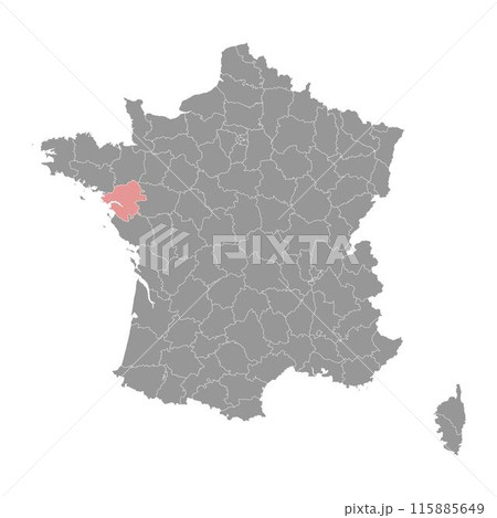 Loire Atlantique department map, administrative division of France. Vector illustration. 115885649