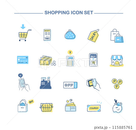 ショッピング・支払いイメージ アイコンセット ショッピング・支払いイメージ アイコンセット 115885761