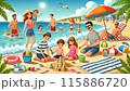 夏休みに海へ家族旅行 115886720