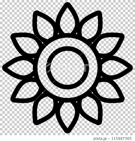 簡單的花圖標向日葵 115887305