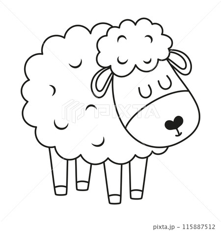 outline cute sheep isolated outline cute sheep isolated 115887512