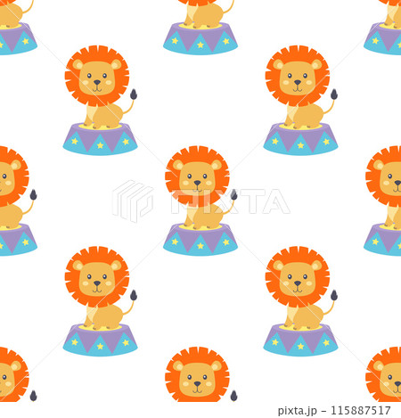 seamless pattern with circus lion 115887517