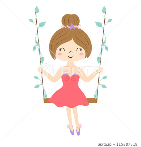cute little girl on swing 115887519