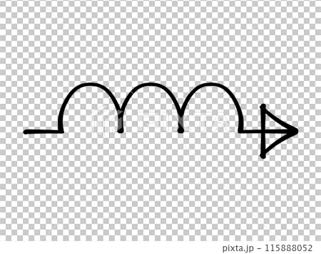 シンプルなリズミカルな矢印のイラスト素材 シンプルなリズミカルな矢印のイラスト素材 115888052