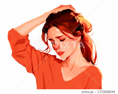 体調の悪い女性 115888694