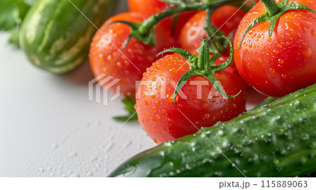 夏野菜 白背景 スタジオ撮影 115889063