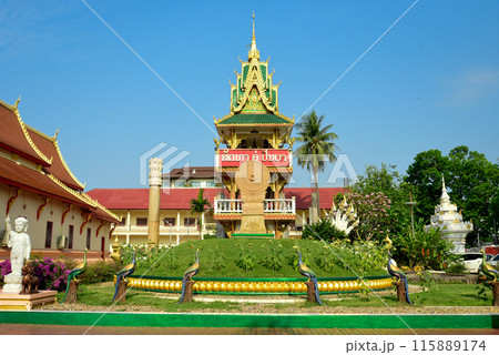 ラオスの首都ヴィエンチャンにある美しい寺院の風景 115889174