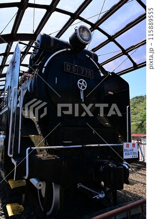 D51の蒸気機関車の保存車両(長野県木曽福島駅付近) D51の蒸気機関車の保存車両(長野県木曽福島駅付近) 115889555