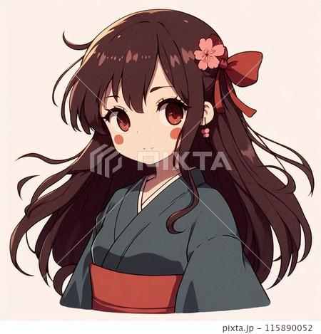 着物を着た少女 115890052