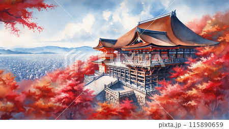 京都観光イメージ ／ 秋のお寺・紅葉 115890659