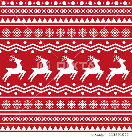 Seamless Scandinavian pattern for Christmas and New Year for winter hat, ugly sweater, jumper, paper or other designs. Seamless Scandinavian pattern for Christmas and New Year for winter hat, ugly sweater, jumper, paper or other designs. 115891095